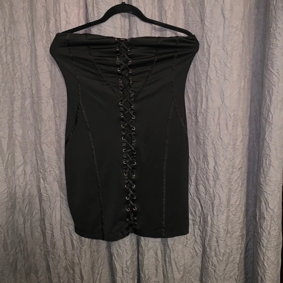 Strapless Little Black Mini Dress - Picture 1 of 3